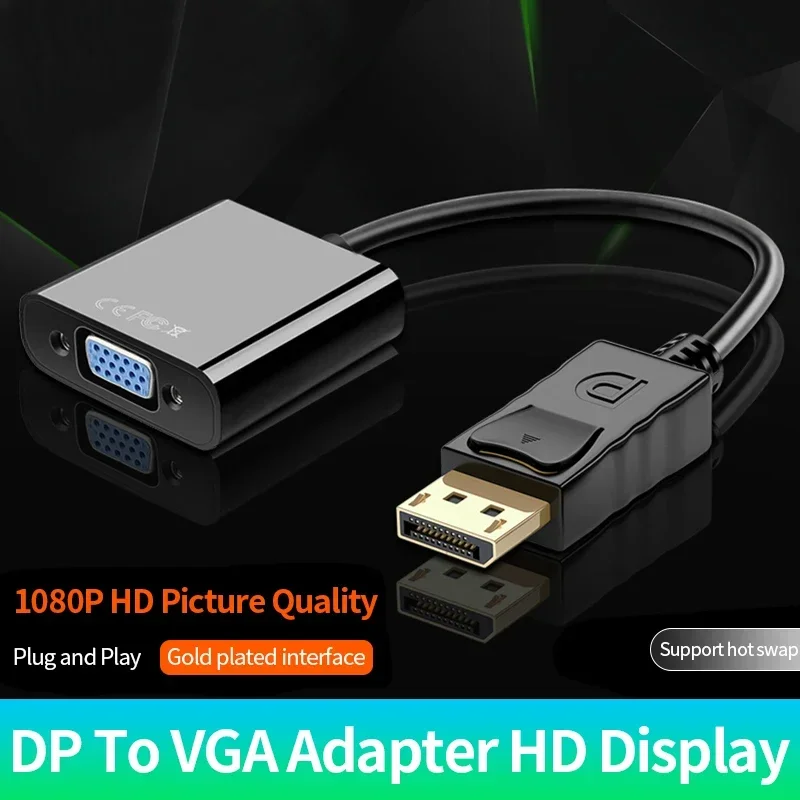 Кабель-адаптер DisplayPort Display Port DP к VGA подходит для ноутбука HDVD проектора DTV TV мужской