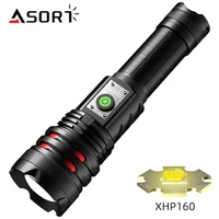 xhp160 high power led flashlight zoomable tactical self defense aluminum rechargeable torch 10000 lumens flashlight
