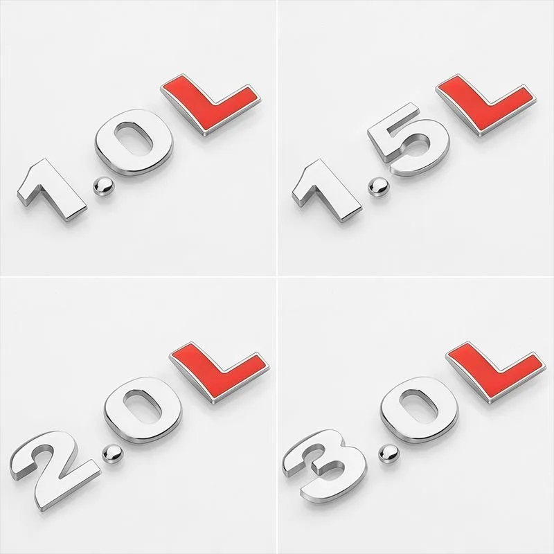 

3D металлический 1,0 4,0 1,4 1,5 1,6 1,8 2,0 2,2 2,4 2,5 2,8 3,0 T L логотип, автомобильная наклейка, задний багажник, значок, Детская Наклейка
