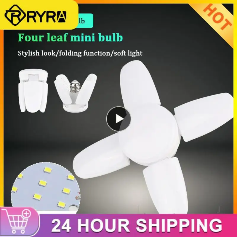 

28w Industrial Lighting Mini Ceiling Lights High Brightness Fan Shape Led Bulb Four Leaf Garage Decoration Indoor Lighting E27