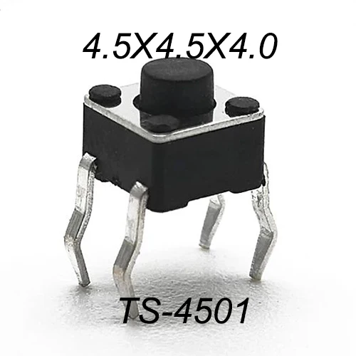 

Тактовые кнопки 4.5x4.5 мм 12В 50 шт.