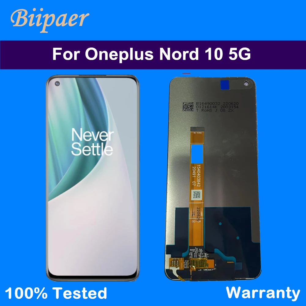 

Оптический AMOLED ЖК-дисплей для oneplus Nord 10 кодирующий преобразователь сенсорного экрана в сборе Screen LCD для oneplus Nord 10 5G