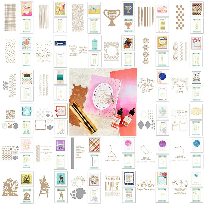 

Woven Happiest Birthday Metal Hot Foil Dies Decoration For Scrapbooking Craft Diy Album Template Decor Model