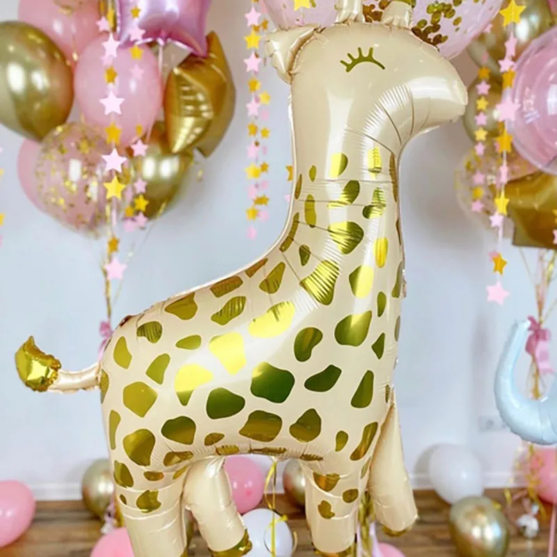 3 шт./компл. милый фольгированный воздушный шар в виде жирафа слона леопарда