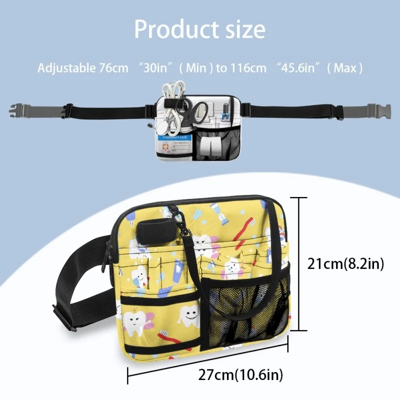 Twoheartsgirl Multiple Pocket Nurse Waist Bag Nursing Tool Bags Fanny Pack Multi Compartment Utility Hip Bag Care Accessories