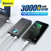 Baseus 65W Power Bank 30000mAh USB C PD Quick Charge 20000 Powerbank Portable External Battery Charger For iPhone Xiaomi Laptop