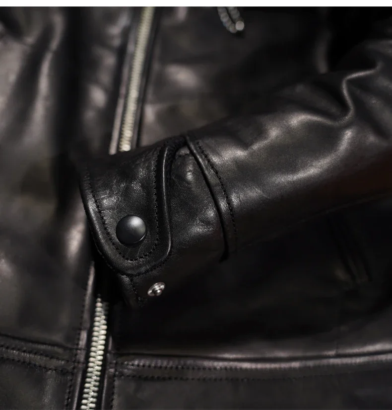 LNY! Оптовая продажа. Мужская роскошная кожаная куртка. Ретро Черное дубленое