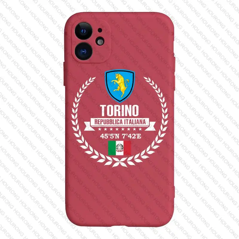 Итальянский чехол Torino с изображением карты герба флага для iPhone 13 12 11 X XS XR 7 8 6S SE Plus