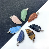 natural stone lapis lazuli opal wing pendant 14x30mm carved tiger eye charm charm jewellery diy necklace bracelet accessories
