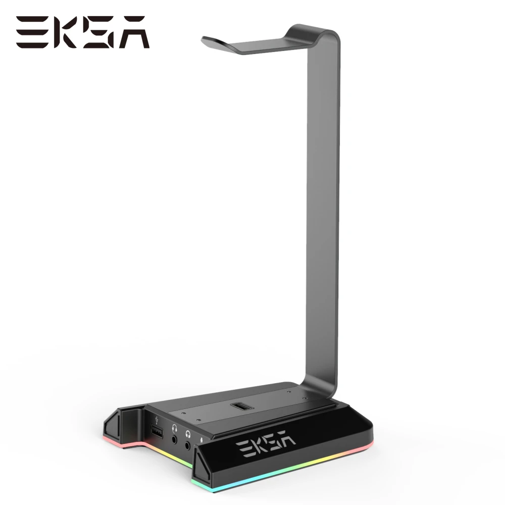  Подставка для наушников EKSA W1 7,1 объемный держатель для игровой гарнитуры RGB с 2 USB и 3 портами 3,5 мм для геймерского ПК