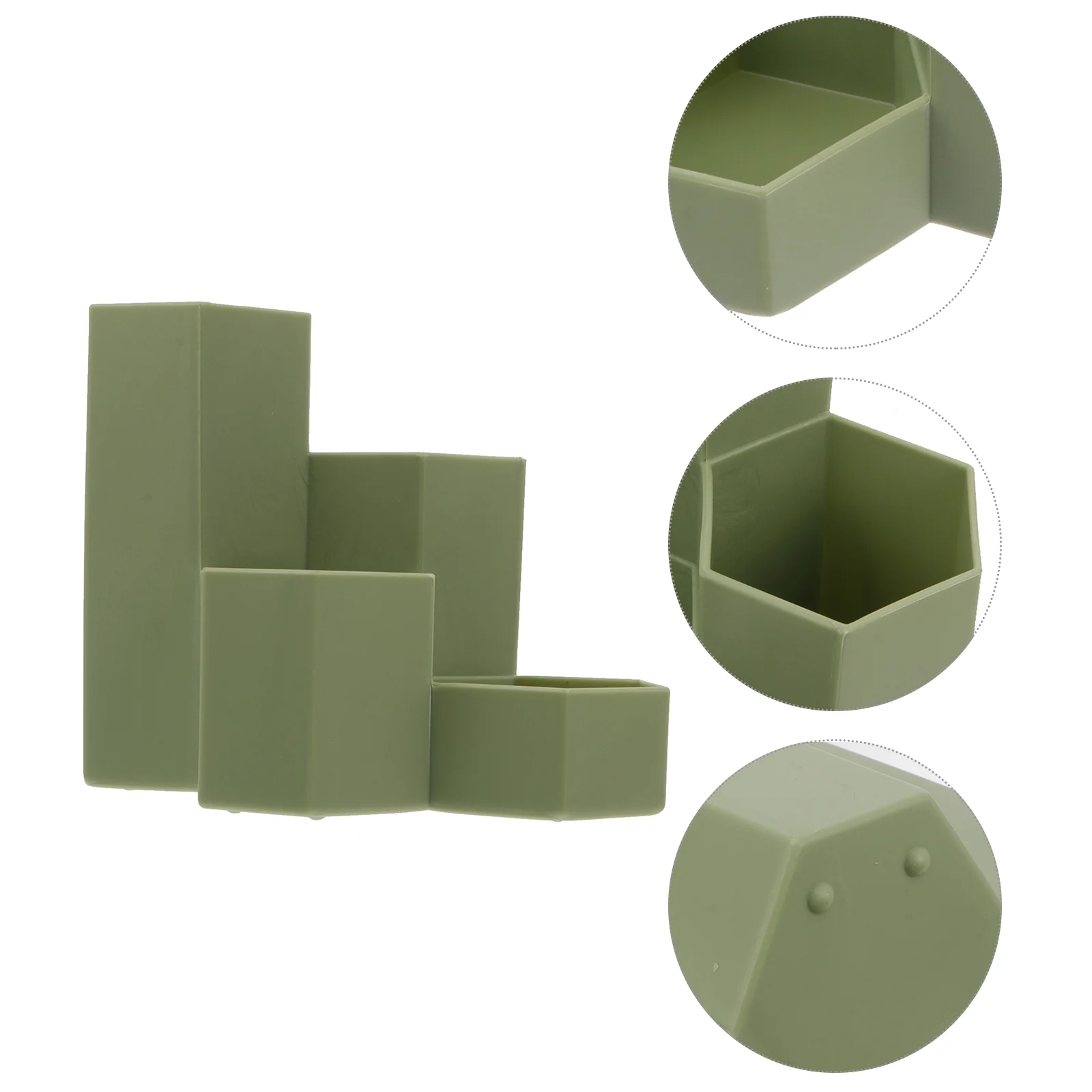 

Hexagonal Pen Holder Cosmetics Case Desktop Organizer Plastic Storage Boxs Stationery Office