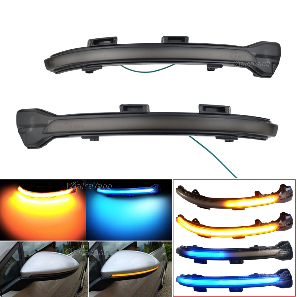

2pcs For VW Golf 7 7.5 MK7 GTI R Sportsvan Touran Dynamic LED Side Mirror Sequential Blinker Turn Signa Indicator Lights