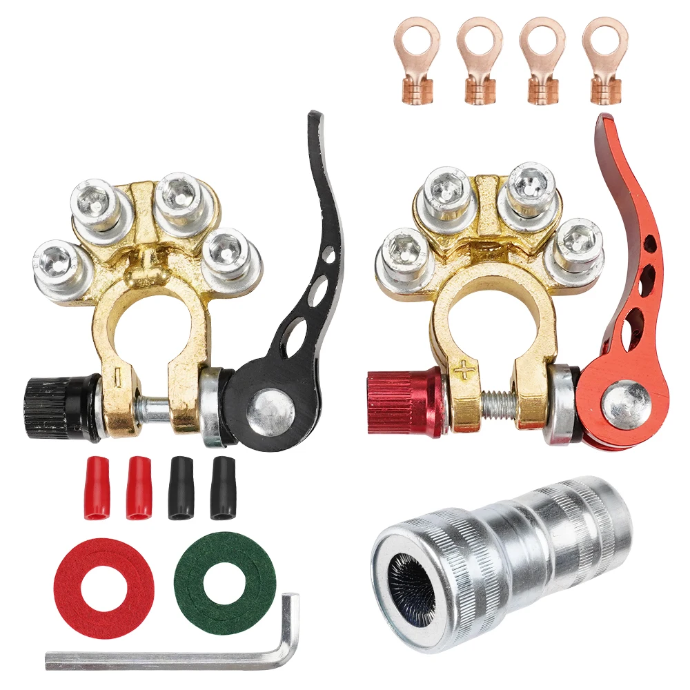 

Клеммы автомобильного аккумулятора Универсальный провод для автомобиля грузовика быстроразъемные Разъемы для соединения главного кабеля...