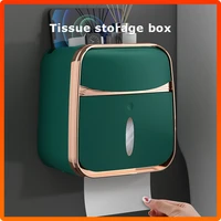 water proof toilet paper holder no punching on wall toilet paper holder bathroom accessories with storage tissue box holder