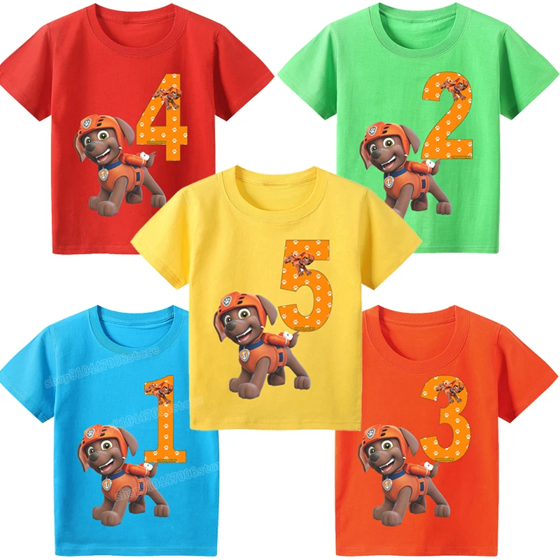 Футболка с рисунком аниме лапа пэтorl футболки Зумы летняя одежда для мальчиков и