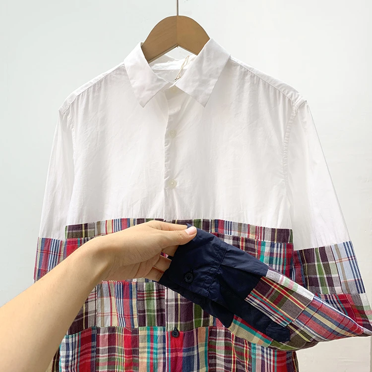 Tai * Counter Overplus Order/Женская одежда больших размеров/Пэчворк Дизайн/Клетчатые