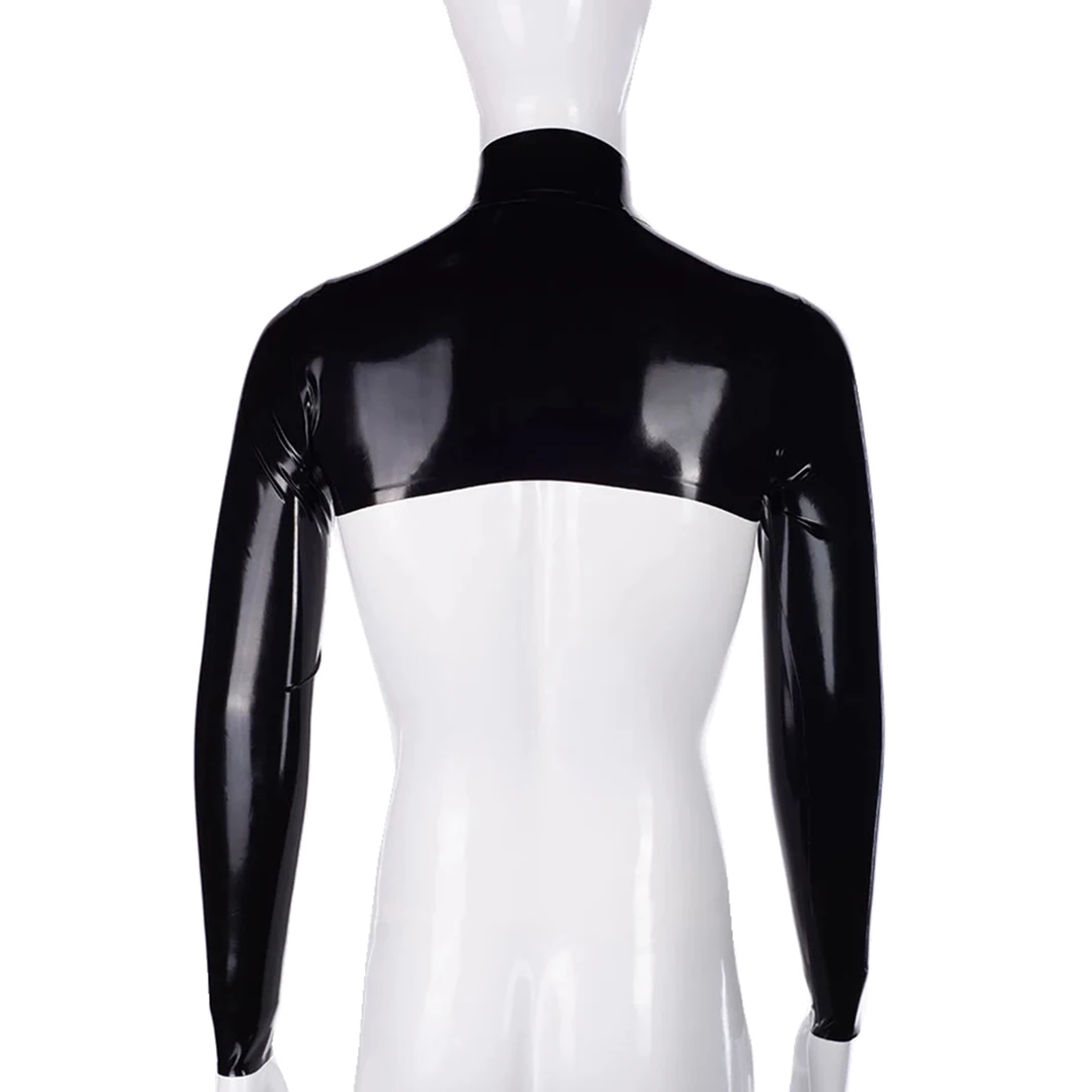 Сексуальная латексная Мужская накидка на руку с длинными рукавами резиновый