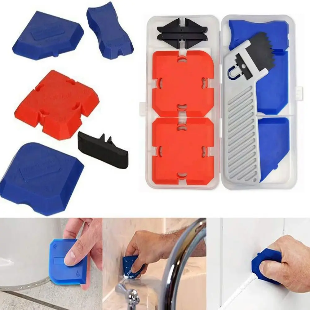 7 Pcs Grouting & Silicone Profiling Applicator Tool Kit Scraper Tool Silicone Profiling Kit Contouring Plaster Seal Paint Tool