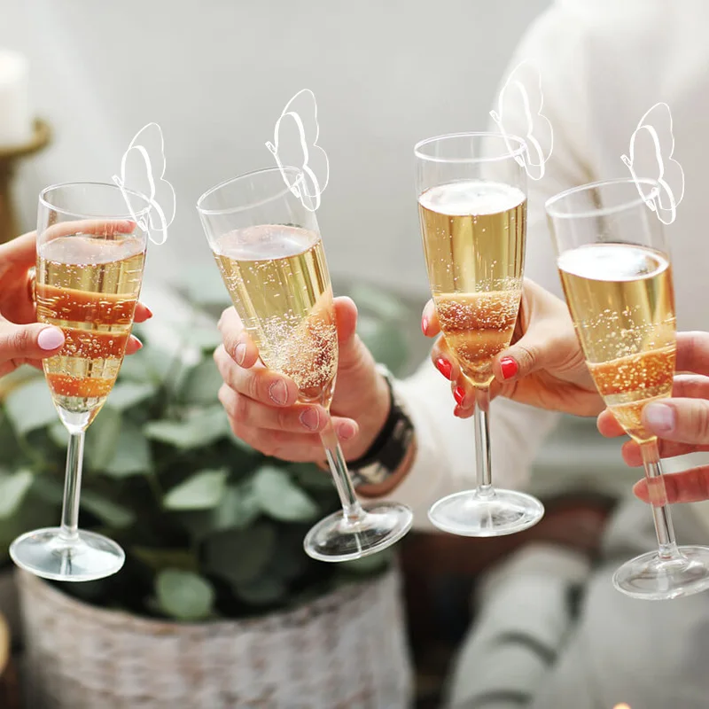 5 шт. прозрачные карточки с именем в виде бабочки карточка места для сиденья чашка