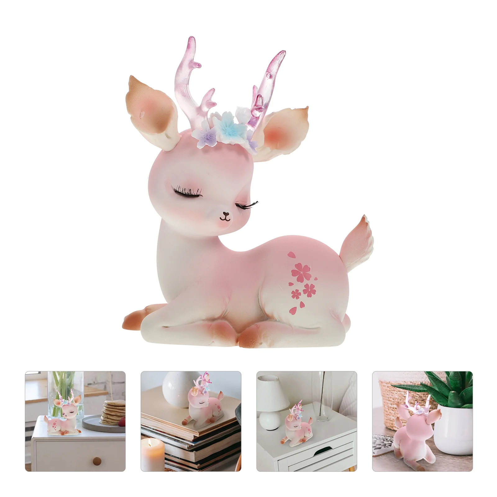 

Deer Decoration Resin Fawn Desktop Ornament Reindeer Christmas Statue Sculpture Mini Shape Crafts Figurines Figurine Sika