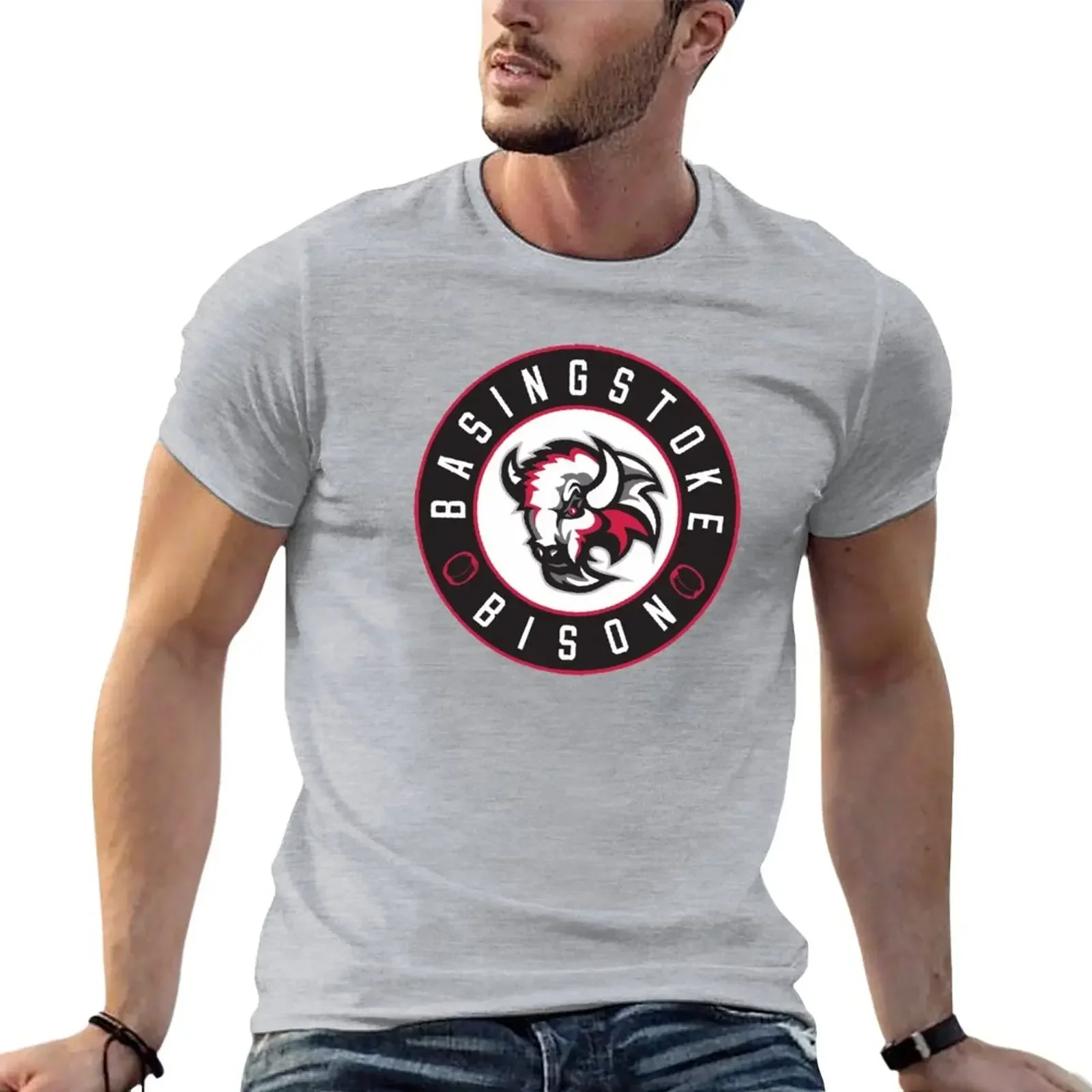 Футболка Basingstoke Bison в Корейском стиле потрясающие милые топы футболки для мужчин