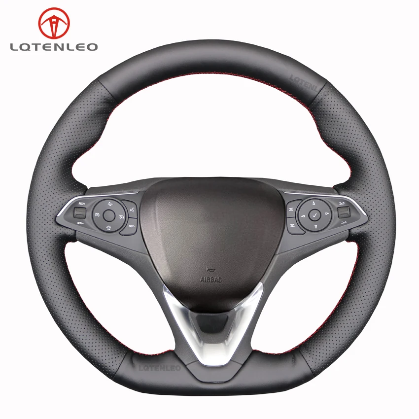 

LQTENLEO черный чехол на руль из искусственной кожи для Vauxhall Astra Corsa, Combo Grandland Insignia Holden Кале 2015-2021