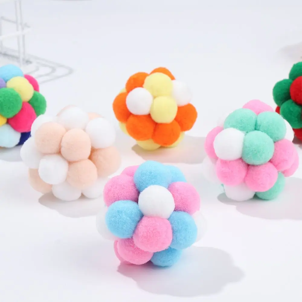 

Funny Planet Ball Colorful Pet Supplies Plush Bell Ball Kitten Toys Pet Cat Toys Handmade Bouncy Ball