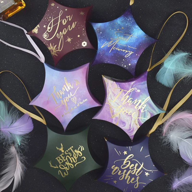 

Новая пентаграмма коробка для конфет с лентой для детского душа день рождения свадьбы и Подарочная коробка Рождественский подарок Подарочная коробка вечерние принадлежности