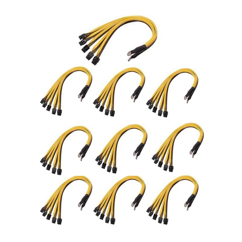 

10Pcs S7 S9 To 5X PCI-E Pcie 6Pin GPU Graphics Card Splitter Power Cable BTC Miner Bitcoin S11 T9+X10 L3+A3 A841 M3 P3