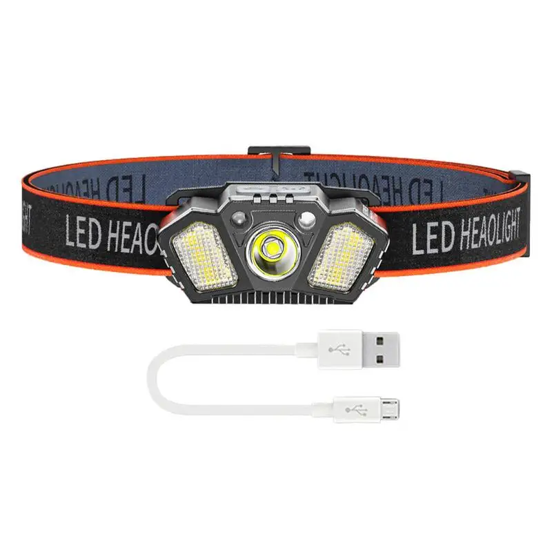 Head Lights For Forehead Waterproof 800 Lumen USB Recharging LED Head Lights Bright Mini Head Lamp With 5 Modes Hands Free