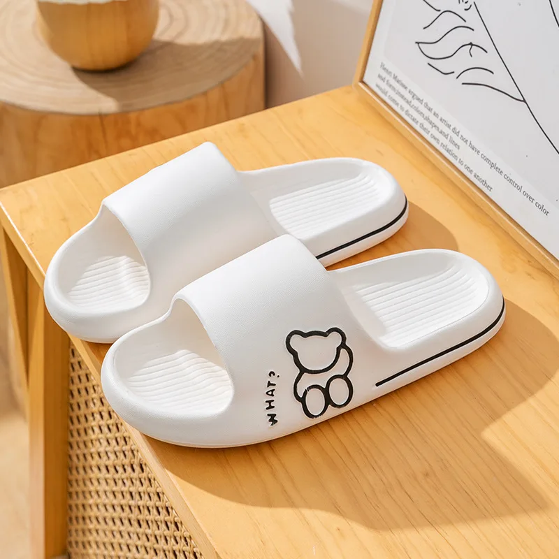 Lovely Women Indoor Home Slippers Summer Soft Comfortable Non Slip Bath Slippers Fashion Couple Family Flat Shoes Hotel Sandals