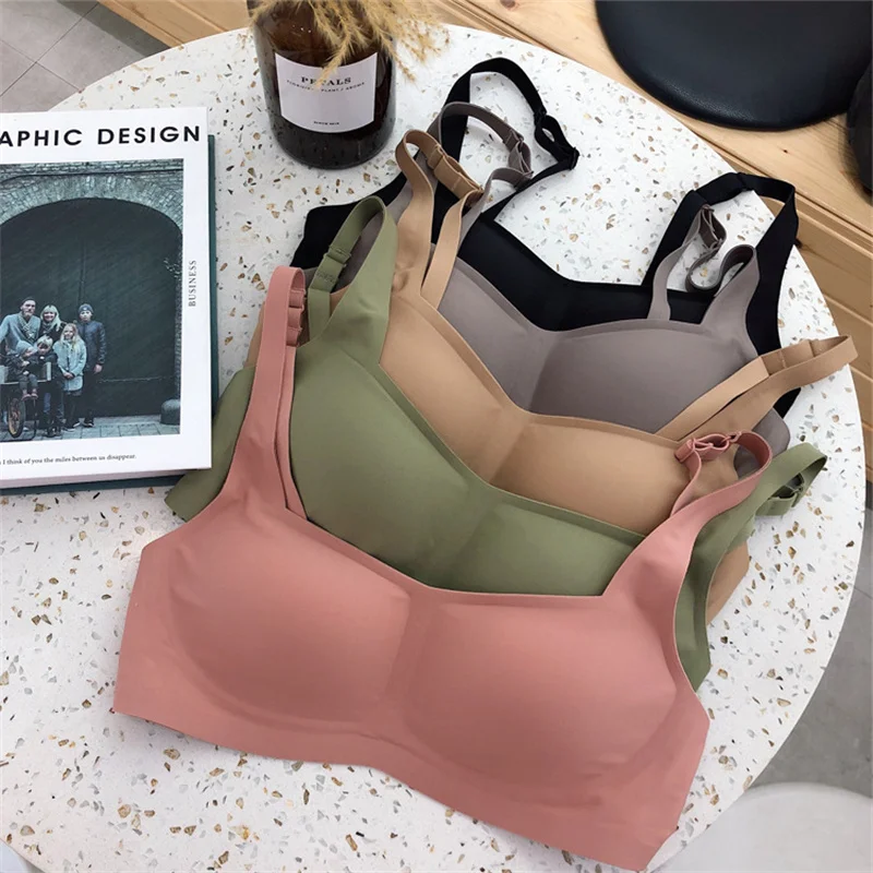 

Seamless Bra Wire Free Brassieres Soft Women's Underwear Comfort Intimates Sexy Lingerie Invisible Underwear Squareneck Bra Tops