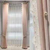 2022 new style modern simple pink blue jacquard high shading high high precision curtains for living room bedroom window curtain