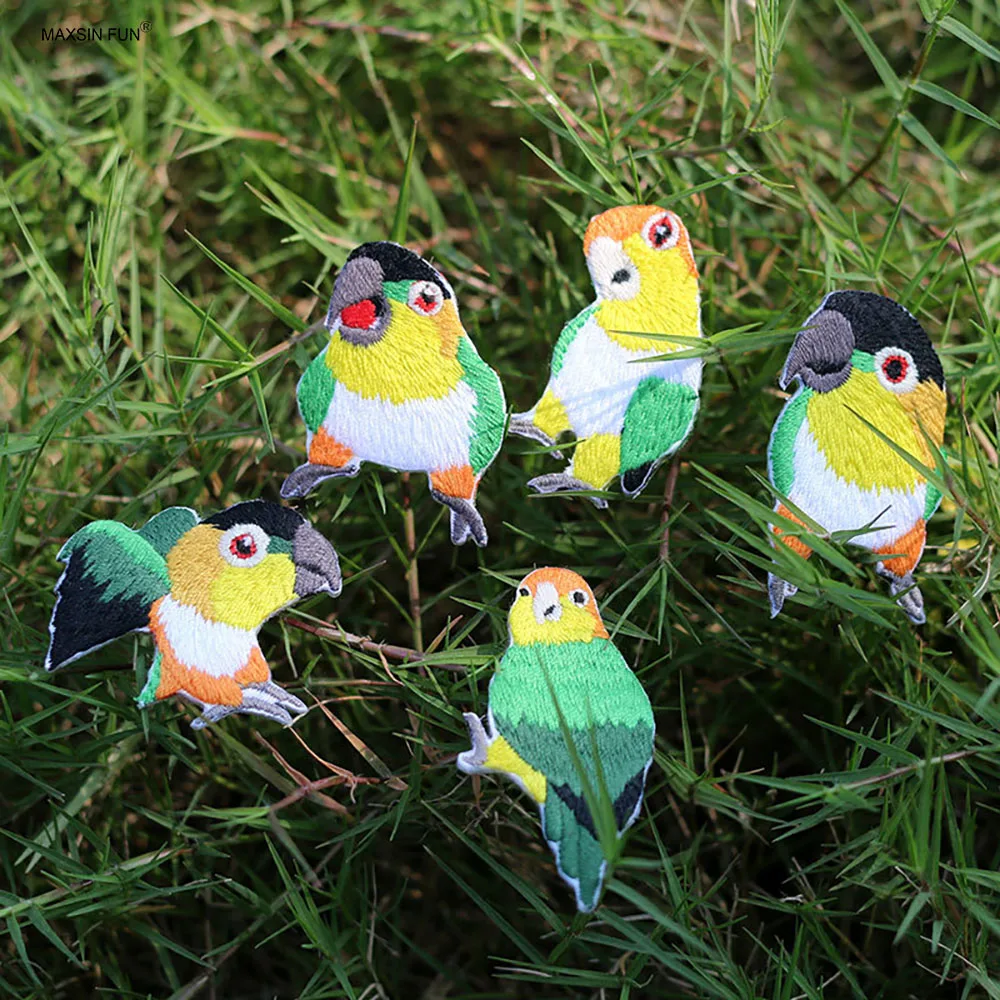 MAXSIN FUN цельная нашивка с милым мультяшным попугаем для одежды наклейка железные
