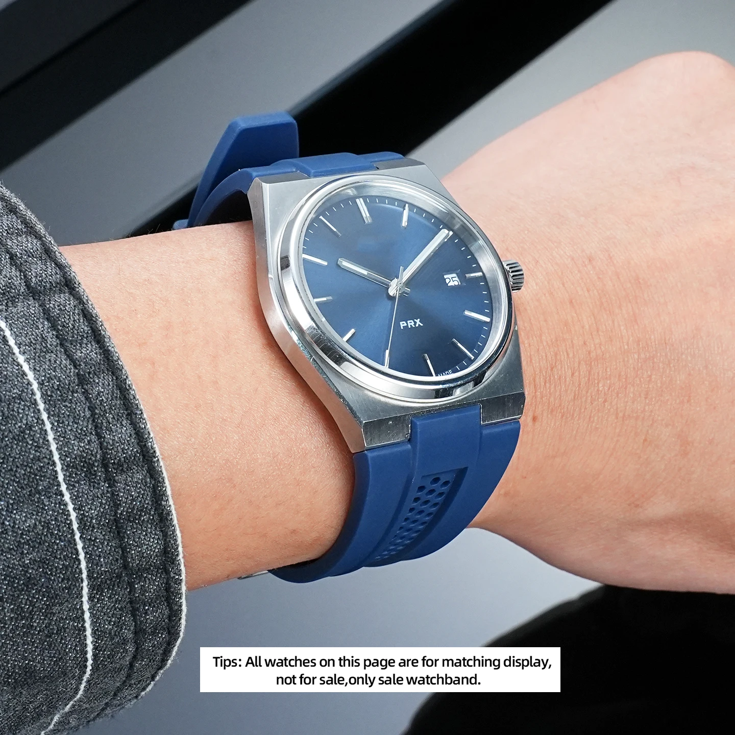 Фото Ремешок для часов TISSOT 1853 Super Player PRX T137.410A T137.407A, резиновый, 40 мм, для активного отдыха, силиконовый. №3