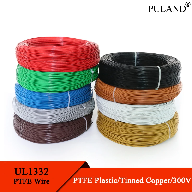 

2/5/10M UL1332 PTFE Wire FEP Plastic Insulated High Temperature Electron Cable For 3D Printer 28/26/24/22/20/18/16/14/12/10AWG