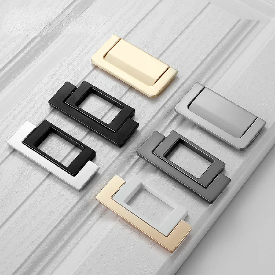 

64-96mm Pitch-row Drawer Cabinet Hidden Buckle Handle Invisible Cabinet Door Handle Multi Styles Optional Drawer Handles