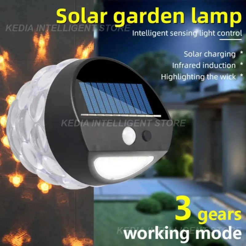 

Black Solar Flame Light Automatically Turn On Atmosphere Wall Lamp Corridor Lighting Solar Garden Light Pir Motion Sensor 28 Led