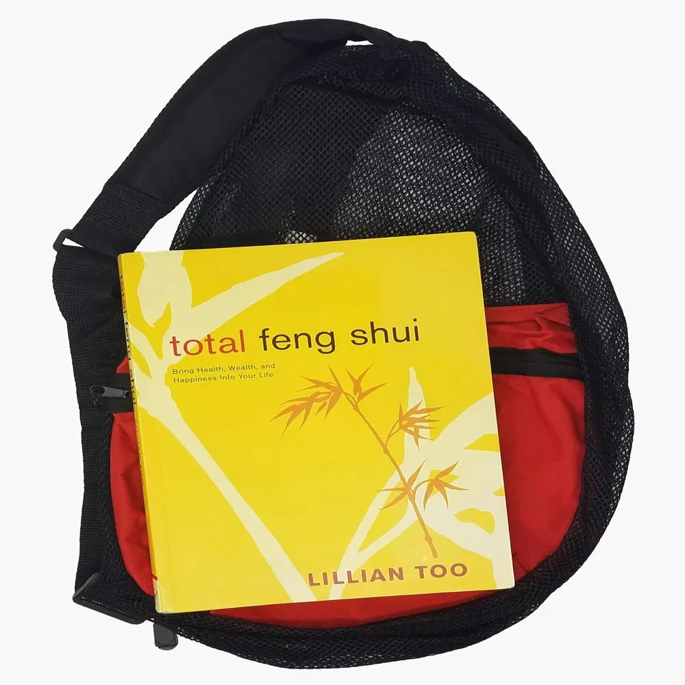 Polyester Small Lightweight Zippered Travel Portable Mesh Backpack (Red/Black - Pack of 1)