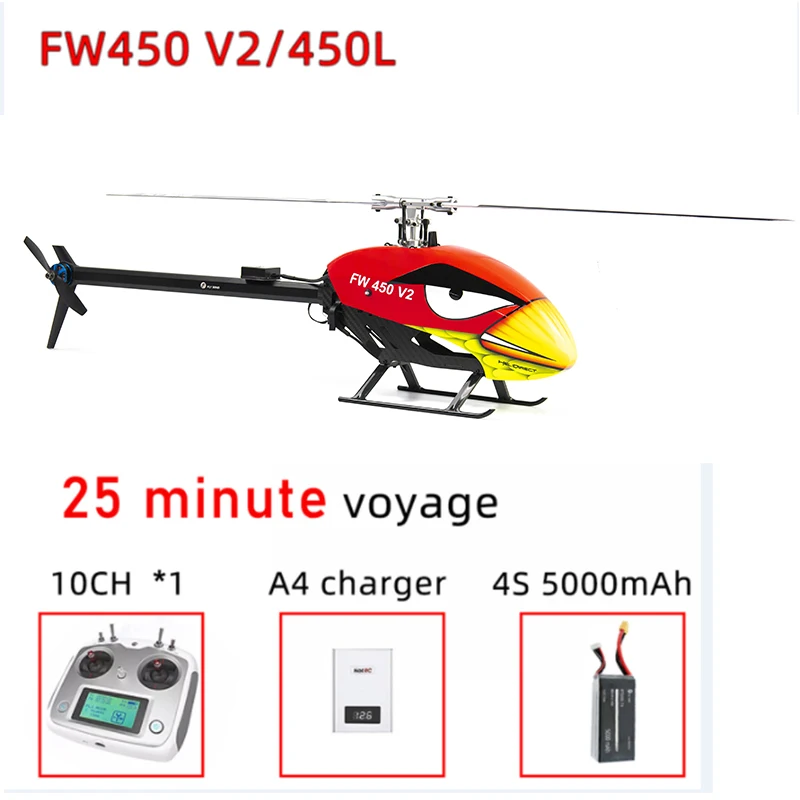 FLYWING-helicóptero teledirigido FW450 V2.5 6CH FBL 3D FW450L, GPS volador, retención de altitud, retorno de una tecla, RTF con sistema de Control de vuelo H1, nuevo