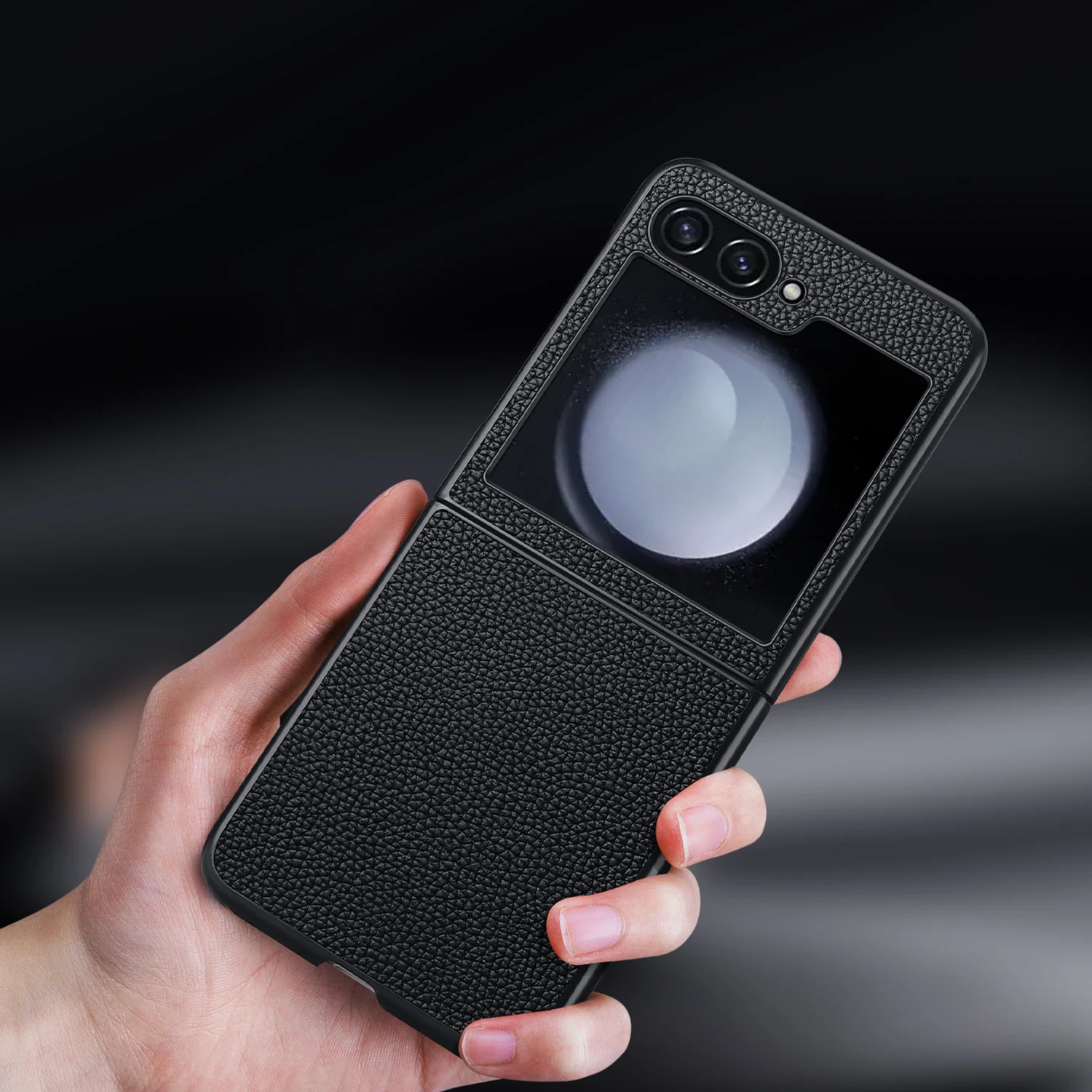 Роскошный кожаный чехол с текстурой личи для Samsung Galaxy Z Flip 6 5G 5 ZFlip 4 3 Защита