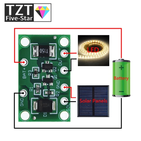 Солнечный контроллер TZT 3.2В 3.7В 6В 12В 1А
