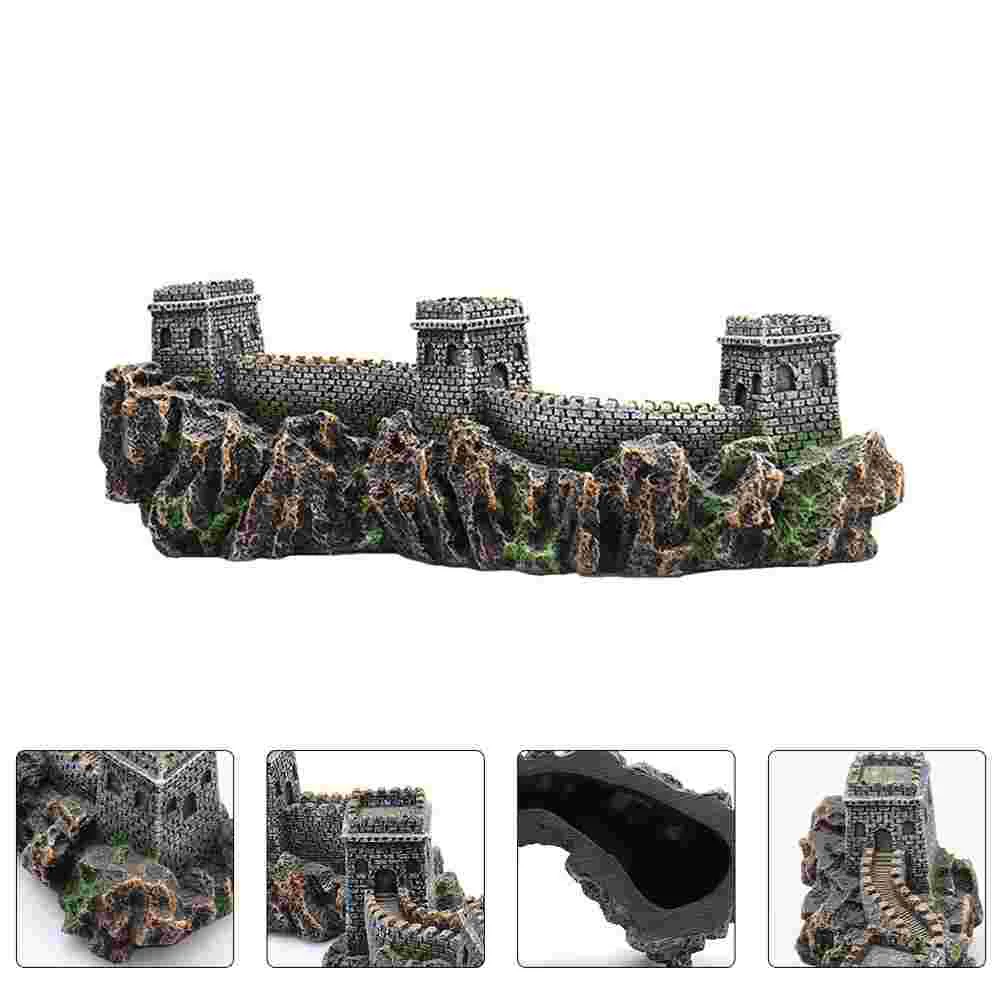 

Aquariumrockery Decor Tank Decoration Reptile Simulated Cave Scenery House Resin Castle Platform Hill Hideouts Hide Shelter