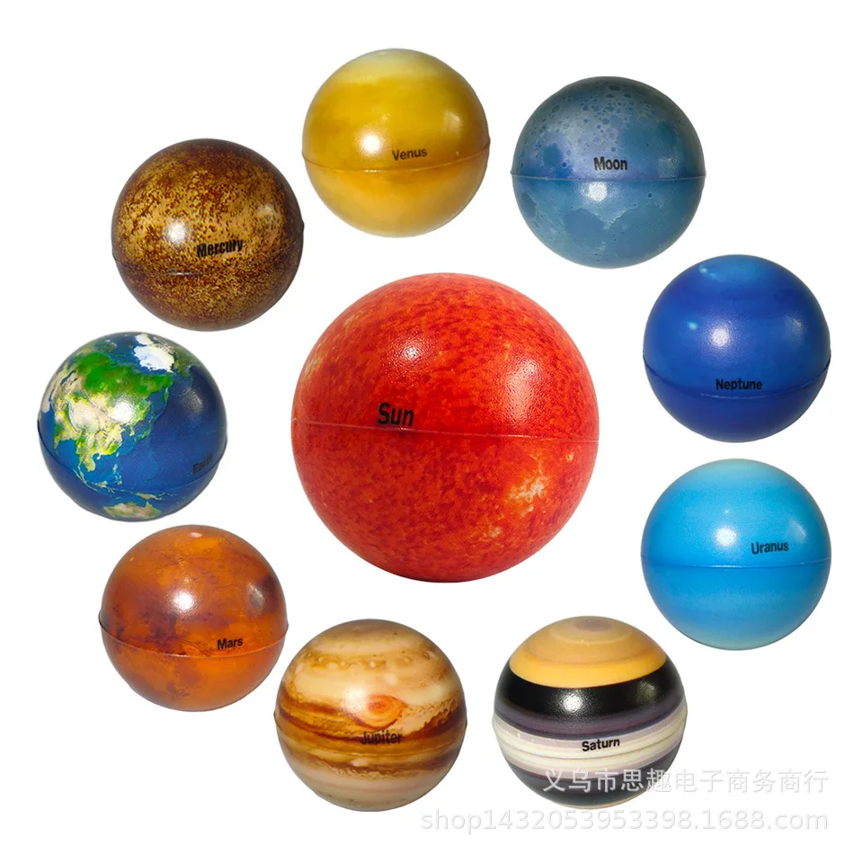 

Outer Space Eight Planets Sun Moon Ball Cake Topper Color Sponge Ball Cake Decoration Happy Birthday Party Decor Kids Boy Toys