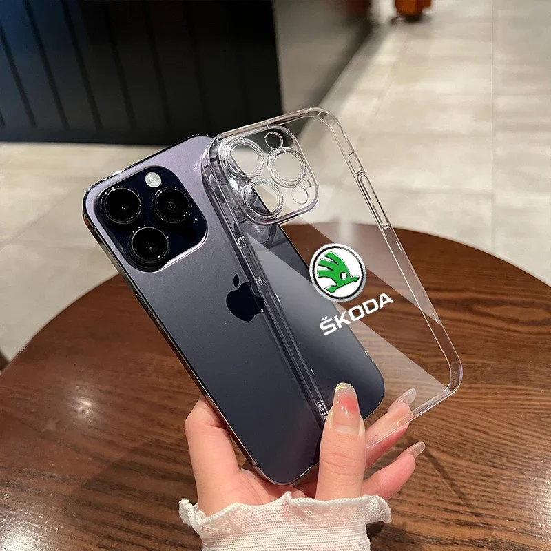 Роскошный прозрачный чехол для телефона IPhone 11 12 13 14 Pro Max XR X XS SE 7 8 Plus Skoda Octavia 2 3 Fabia