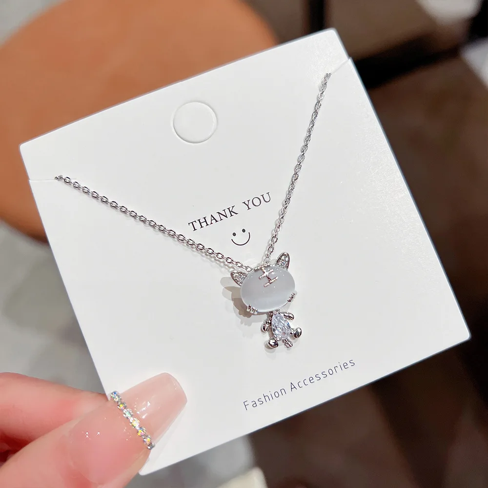 

Серебряное ожерелье с тигром и бриллиантами для женщин, простое ожерелье из титановой стали, модные ювелирные украшения с роскошной цепочк...