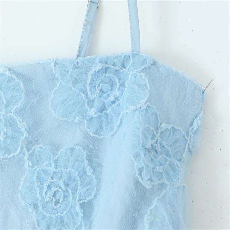 Новинка 2024 женское мягкое кружевное платье-комбинация KEYANKETIAN Xshape с вышивкой