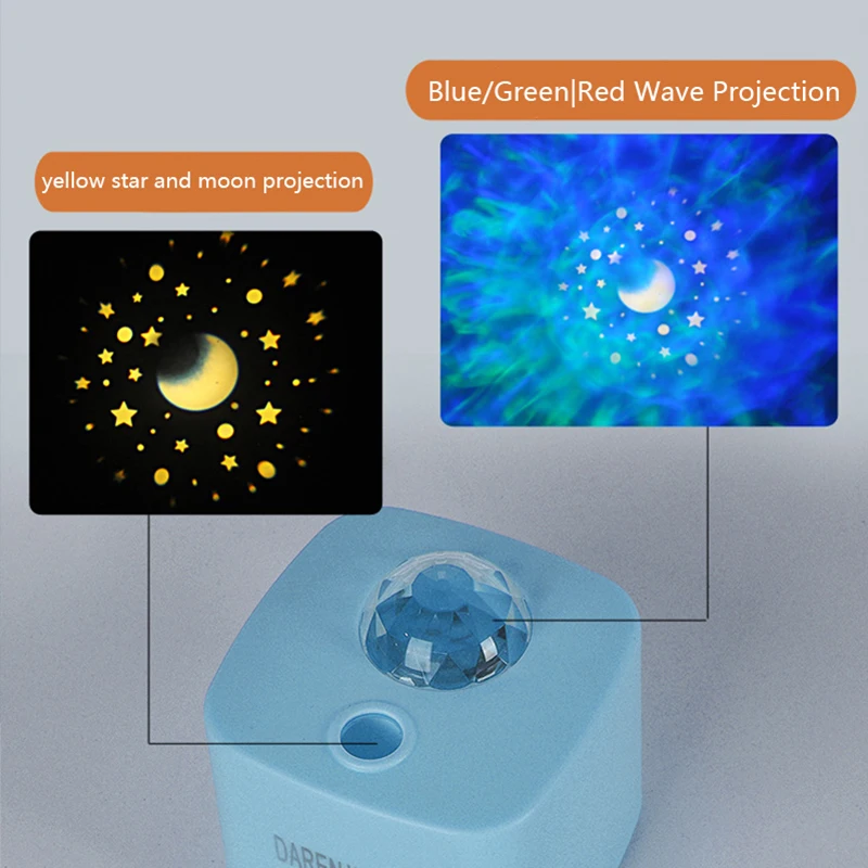 

USB Starlight Projection Lamp Ocean Wave Lamp Creative Romantic Atmosphere Night Lights Bedroom Decoration Kids Baby Gift