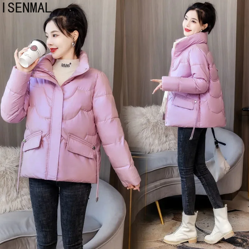 New Women Winter Jacket Parka Coat Long Sleeves Down Cotton Jacket Overcoat Warm Thick Cotton Padded Parka Loose Outerwear