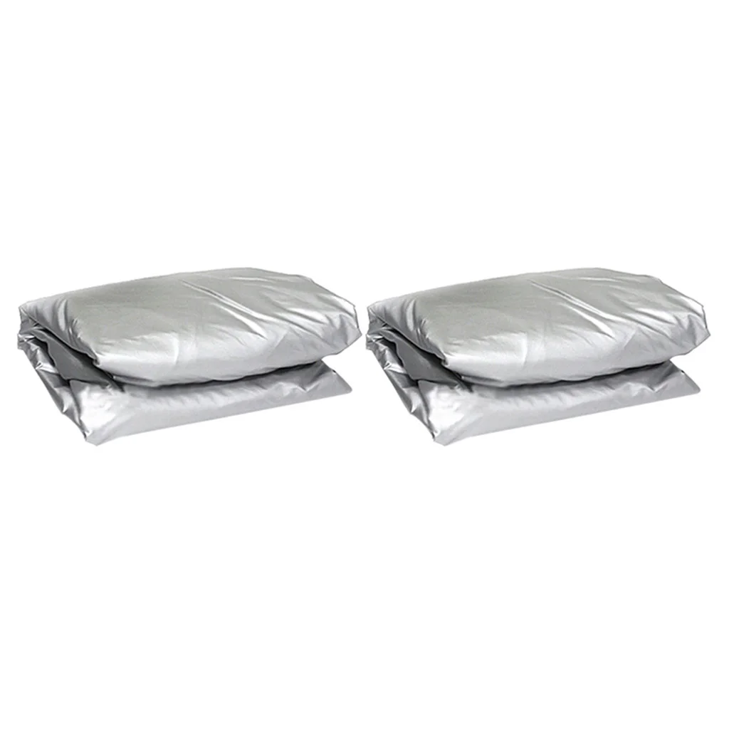 

2x UV Car Cover Full Car Cover Universal Fits For Sedan M Silver